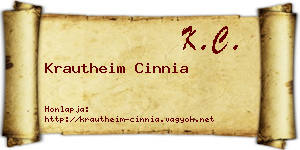 Krautheim Cinnia névjegykártya